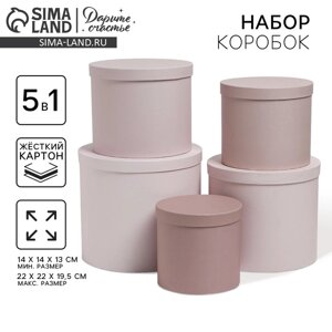 Набор коробок 5 в 1, упаковка подарочная, «Кофейный», 13 х 14‒19.5 х 22 см