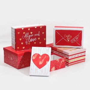 Набор коробок 5 в 1, упаковка подарочная, «Любовь», 22 х 14 х 8.5‒ 32.5 х 20 х 12.5 см