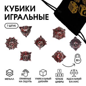 Набор кубиков для D&D (Dungeons and Dragons, ДнД) Время игры", серия: D&D, 7 шт, кровавые