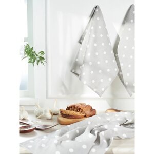 Набор кухонных полотенец Guten Morgen Grey Polka Dot, размер 45x60 см, цвет серый