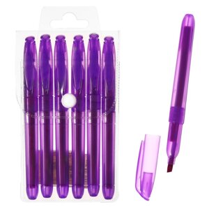 Набор маркеров-текстовыделителей 6 штук, наконечник скошенный, 5.0 мм, фиолетовый