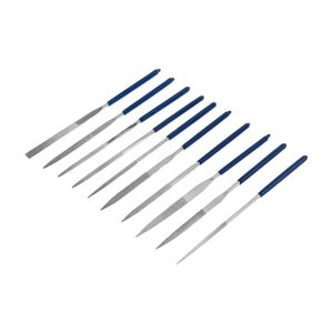 Набор надфилей алмазных ТУНДРА, обрезиненные рукоятки, 501403 мм, 10 шт.