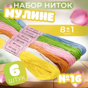 Набор ниток мулине №16, 8 1 м, 6 шт