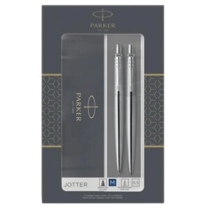 Набор Parker Jotter Core KB61 Stainless Steel CT, ручка шариковая, корпус из нержавеющей стали + карандаш механический 0.5 мм