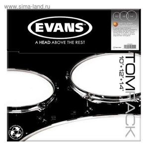 Набор пластика для том барабана Evans ETP-G2CLR-F G2 Clear Fusion 10"12"14"