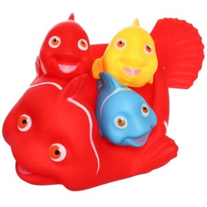 Набор резиновых игрушек для ванны «Мыльница: Рыбки», 4 шт, Крошка Я