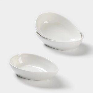Набор салатников керамических «Капля», 3 предмета, 138,5 см, цвет белый