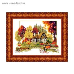 Набор счетным крестом «Осенний домик»