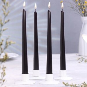 Набор свечей античных, 2,3х 24,5 см, 5 ч, 55 г, 4 штуки, чёрный