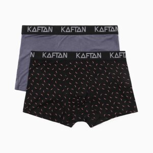 Набор трусов KAFTAN Hot Stop 2 штуки, чёрный/серый, размер 56