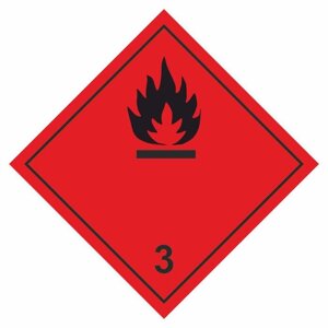 Наклейка "ДОПОГ Опасный груз" Легковоспламеняющаяся жидкость 3, 25 х 25 см