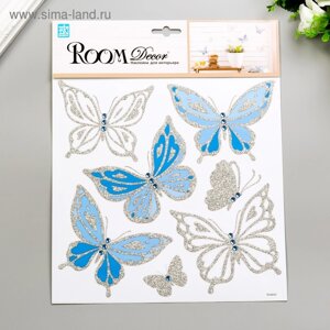 Наклейки Room Decor "Бабочки со стразами" 25х25 см