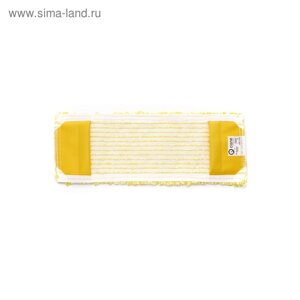 Насадка для швабры SWAN, плоская микрофибра, цвет жёлтый/белый, 40 см