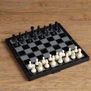 Настольная игра 3 в 1 "Зук"нарды, шахматы, шашки, магнитная доска 24.5 х 24.5 см