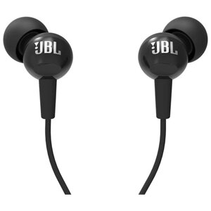 Наушники JBL С100SI, вакуумные, микрофон, 100дБ, 16 Ом, 3.5 мм, 1.2 м, черные