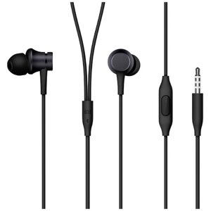 Наушники Xiaomi Mi In-Ear Basic ZBW4354TY, вакуумные, микрофон, 93 дБ, 3.5 мм,1.25 м, черные