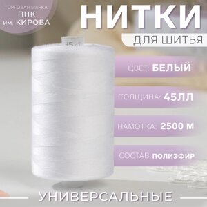 Нитки 45ЛЛ, 2500 м, цвет белый №0101