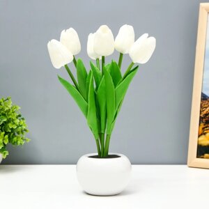 Ночник "Белые тюльпаны" LED 1,2Вт 4000К белый 9х9х25см RISALUX