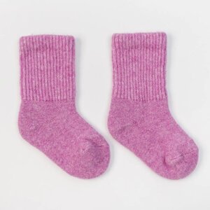 Носки детские из монгольской шерсти, цвет розовый, размер 12-14 см (2)