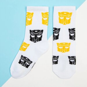 Носки для мальчика Transformers, 16-18 см, цвет белый