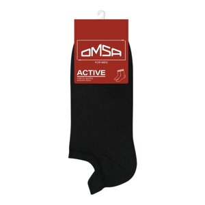 Носки мужские укороченные с фальшпяткой OMSA ACTIVE, размер 45-47, цвет nero