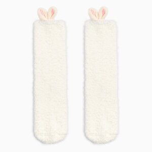 Носки женские махровые MINAKU с ушками, цвет белый, размер 36-39 (23-25 см)
