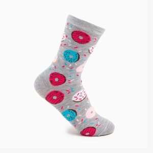 Носки женские «Сладкий пончик», цвет серый, размер 23-25