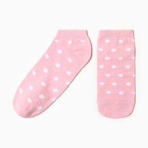 Носки женские укороченные "Горошек", цвет розовый, р-р 23-25