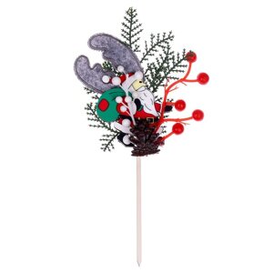 Новогоднее украшение из природного декора «Дед Мороз» 24 12 2 см