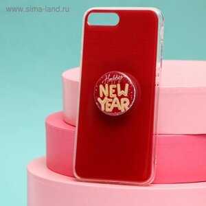 Новогодний подарочный набор, чехол для телефона с держателем «С Новым Годом», на iPhone 7, 8 plus