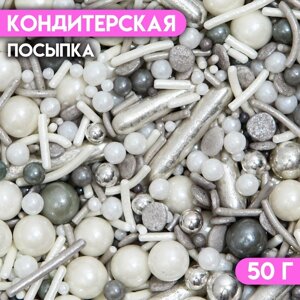 Новогодняя кондитерская посыпка «Серебряный век», 50 г