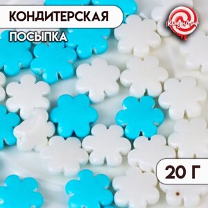 Новогодняя кондитерская посыпка "Снежинки"белые, голубые, 20 г