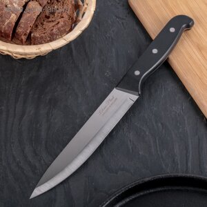 Нож кухонный «Классик» универсальный, лезвие 16 см, чёрная пластиковая ручка