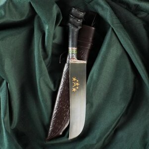 Нож Пчак Шархон "Рог сайгака"пластик, сухма, гарда олово, гравировка, 15 см