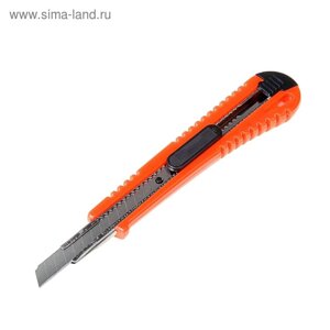 Нож универсальный ЛОМ, пластиковый корпус, металлическая направляющая, 9 мм