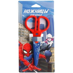 Ножницы фигурные пластиковые, 12,5 см, Человек-паук