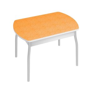 Обеденный стол «Орфей 6», 996 666 755 мм, пластик, металл, оранжевые цветы