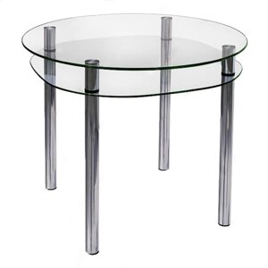 Обеденный стол «Юлий 1» прозрачный, 900 900 740 мм, стекло, триплекс 4+4