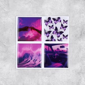 Объёмные 3D стикеры на телефон Violet, 4 шт., 33 см