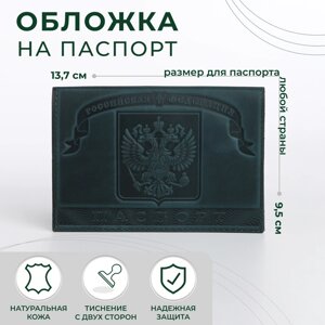 Обложка для паспорта, цвет зелёный