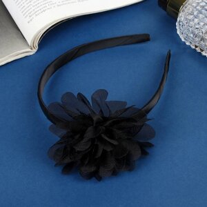 Ободок для волос "Школьница" галант цветок, d-9 см 1 см, чёрный