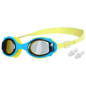 Очки для плавания детские ONLYTOP, беруши, цвет жёлтый
