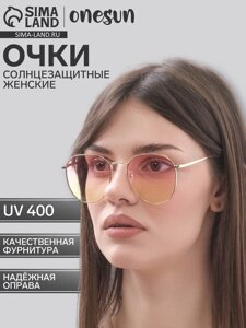 Очки солнцезащитные женские OneSun, uv 400, линза 4.55 см дужка 13 см, ширина 13 см, двухцветные