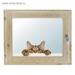Окно, 4060см, "Кошак", однокамерный стеклопакет, с уплотнителем