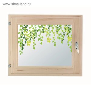 Окно 50х60 см, "Листочки", однокамерный стеклопакет, уплотнитель