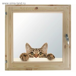 Окно 60х70 см, "Кошак", однокамерный стеклопакет, хвоя