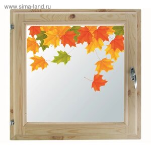 Окно 60х70 см, "Осенние краски", однокамерный стеклопакет, хвоя