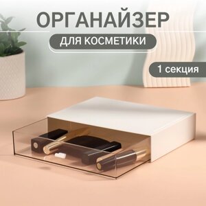 Органайзер для хранения «BASIC», 1 секция, 23 17 5 см, цвет белый/прозрачный