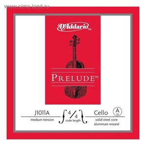 Отдельная струна D'Addario J1011A-4/4M Prelude А/Ля для виолончели размером 4/4, алюминий