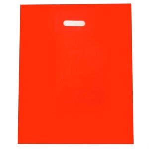 Пакет полиэтиленовый с вырубной ручкой, Красный 40-50 См, 30 мкм